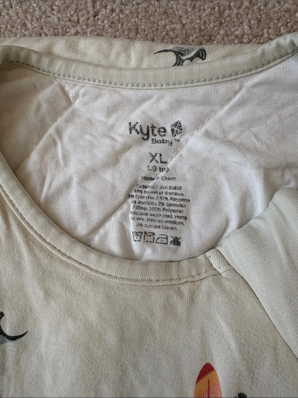 Kyte BABY Cream Sleep Sack with Coral Vans, Surfboards & Green Palms